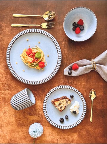 Mäser Frühstück Set, Steinzeug Ida in Blau