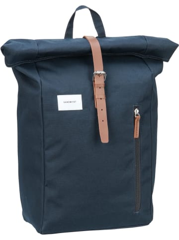 SANDQVIST Laptoprucksack Dante Backpack in Navy/Cognac Brown Leather