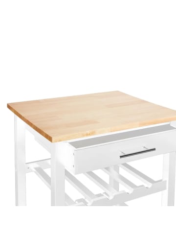 Atmosphera Créateur d'intérieur Küchenwagen aus Holz in Weiß, (B) 48 x (H) 87,5 x (L) 58 cm