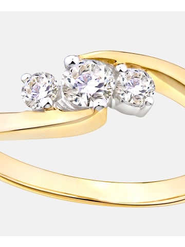 Diamant L'éternel Trilogie-Ring aus 375 Gelbgold mit 0.33 Karat Diamant