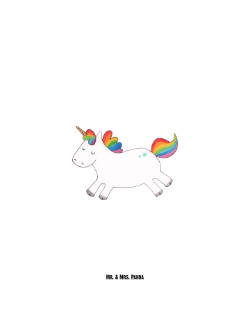 Mr. & Mrs. Panda Wasserflasche Einhorn Happy ohne Spruch in Weiß