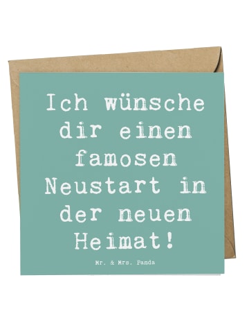 Mr. & Mrs. Panda Deluxe Karte Spruch Neustart Umzug mit Spruch in Meeresbrise