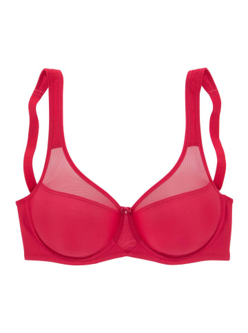 LASCANA Minimizer-BH mit breiten Trägern und transparenten Einsätzen in Red