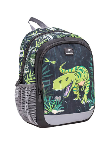 Belmil Kindergartenrucksack "Kiddy Plus  Dinosaurs" in Schwarz/Grün - H 33 cm L 23 cm T 13 cm