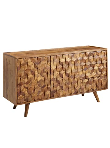 KADIMA DESIGN Sideboard 138x76x45 cm Massivholz Anrichte mit Türen &