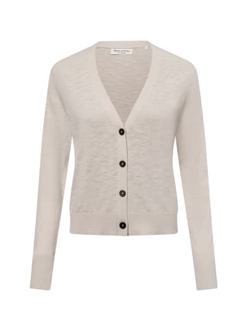 Marc O'Polo Strickjacke mit Leinen-Anteil in beige - 0001