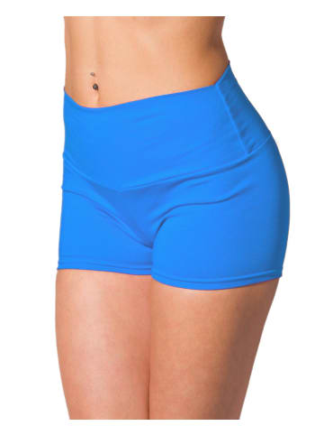 Alkato Alkato Damen Sport Shorts mit Hohem Bund in blau
