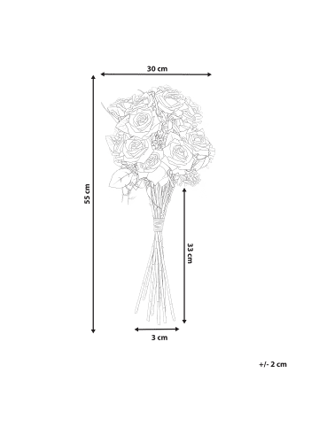 Beliani Künstlicher Blumenstrauß LAPAS in Weiß/Grün - (W) 30 x (H) 55 x (L) 30 cm