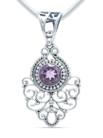 mantraroma 925er Silber - Ketten (L) 21 x (B) 40 mm mit Amethyst facettiert