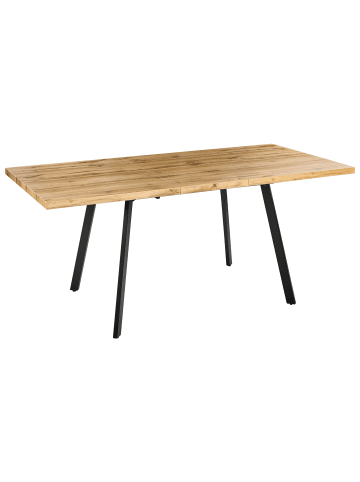 Beliani Ausziehbarer Tisch HARLOW in Braun/Schwarz - (W) 90 x (H) 75 x (L) 140 cm