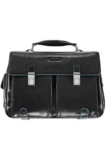 Piquadro Blue Square Aktentasche Leder 43 cm Laptopfach in schwarz