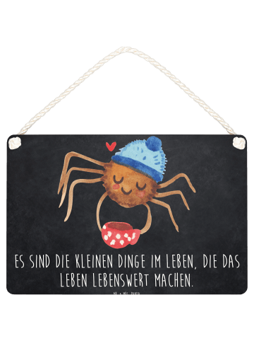 Mr. & Mrs. Panda Deko Wandbild Spinne Agathe Kaffee mit Spruch in Kreidetafel