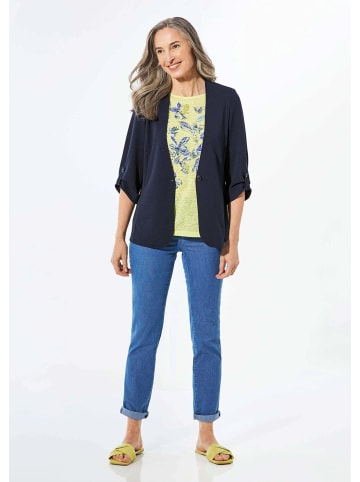GOLDNER Blazer Blazer mit Cardiganausschnitt in marine