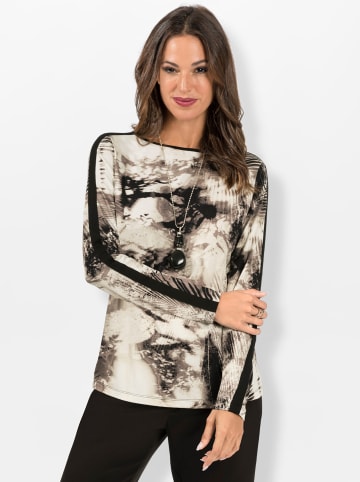 WITT WEIDEN Shirt in sand-schwarz-bedruckt