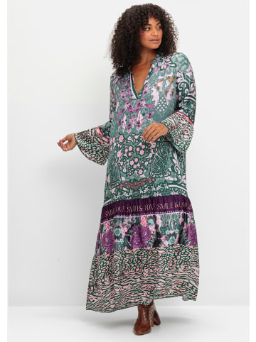 sheego Maxikleid in lila-bedruckt