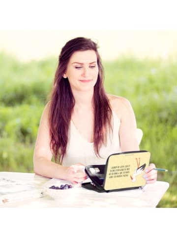 Mr. & Mrs. Panda Menschrmäppchen Storch mit Spruch in Gelb Pastell