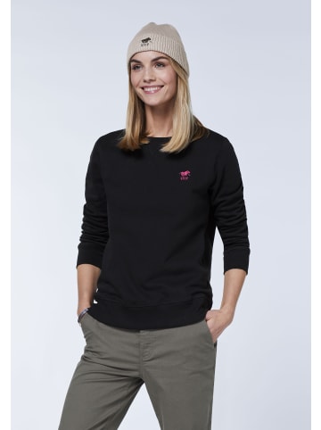 Polo Sylt Sweater mit Label-Stitching in Schwarz