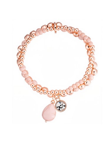 Lulu & Jane Armband aus Metall-Legierung mit Glaskristall in roségold
