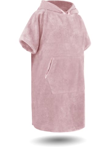 normani Surfer Poncho - Baumwoll Bademantel mit Kapuze in Rosa