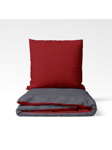 Traumschloss Melange Flanell Wendebettwäsche in rot