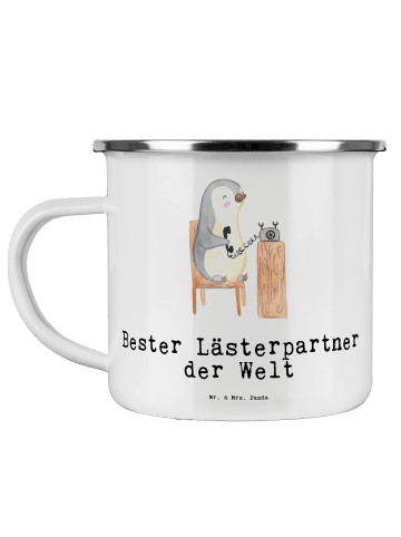 Mr. & Mrs. Panda Outdoor Tasse Pinguin Bester Lästerpartner der ... in Weiß