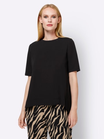 Heine Plissee-Shirt in schwarz