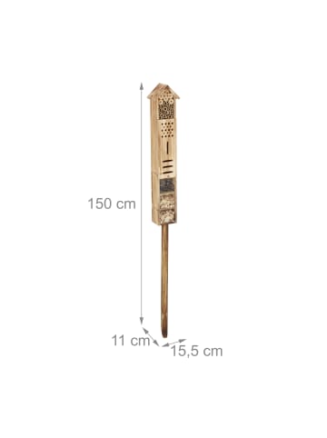 relaxdays Insektenhotel in Natur - (B)15,5 x (H)150 x (T)11 cm