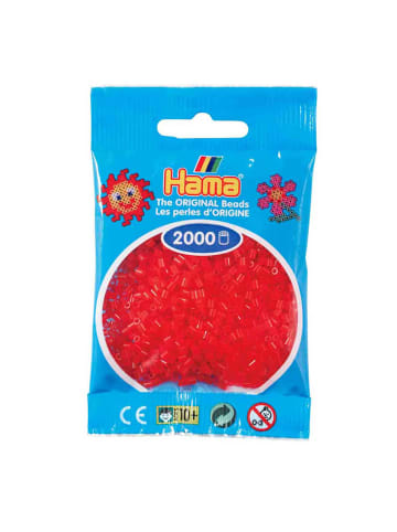 Hama Beutel mit 2000 Mini-Bügelperlen transparent rot - ab 10 Jahren