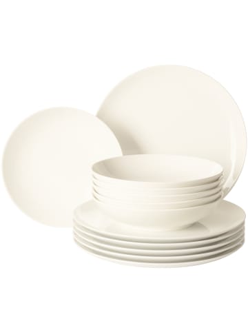 Seltmann Weiden 12er Set Tafelservice Savona Fine Diamond creme in creme