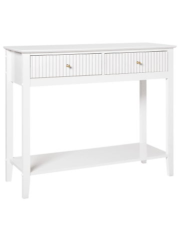 Beliani Konsolentisch ASSISI in Weiß/Gold - (W) 100 x (H) 80 x (L) 35 cm