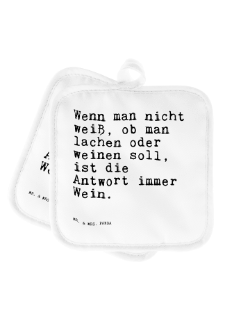 Mr. & Mrs. Panda Topflappen Wenn man nicht weiß,... mit Spruch in Weiß
