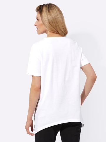 Sieh an! Zipfelshirt in ecru-gelb-bedruckt