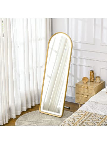 HOMCOM Ganzkörperspiegel-151,5L x 50B x 4H cm-Gold