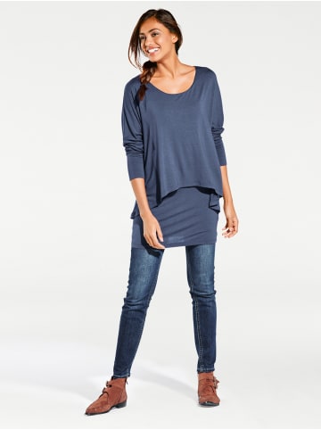 Heine Rundhals-Shirt in jeansblau