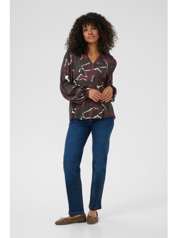 Kaffe Bluse langarm KAbeate Regular fit in Windsor Wine/Black Flower