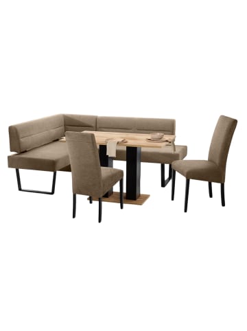 58 aufm Kessel ECKBANKGRUPPE Modern Doralyn 1 für 7 Personen Microfaser Schwarz/Braun