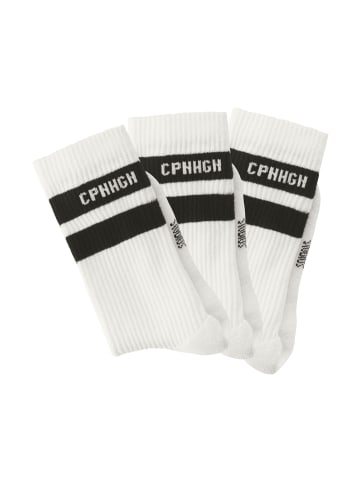 Copenhagen Studios Tennissocken in 3x weiß mit schwarzen Streifen