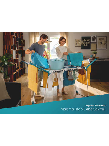 Leifheit  Wäscheständer Pegasus RockSolid blau weiß 200,0 x 56,6 x 111,0 cm
