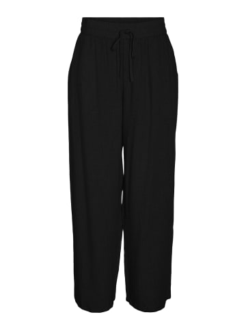 Noisy may Modische Leinen Culotte  Weite Relaxed Fit Stoffhose in Schwarz