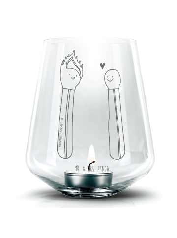 Mr. & Mrs. Panda Windlicht Streichhölzer ohne Spruch in Transparent