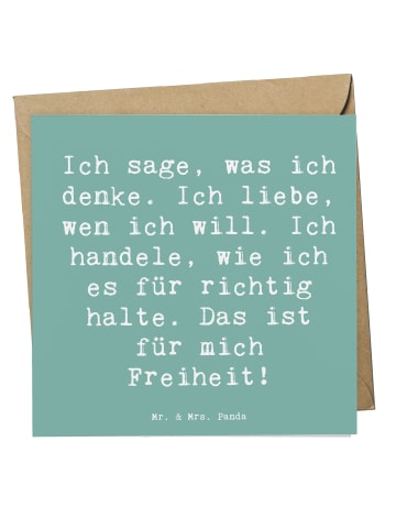 Mr. & Mrs. Panda Deluxe Karte Spruch Freiheit Leben mit Spruch in Meeresbrise