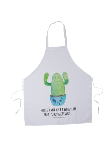 Mr. & Mrs. Panda Schürze Kaktus Happy mit Spruch in Weiß