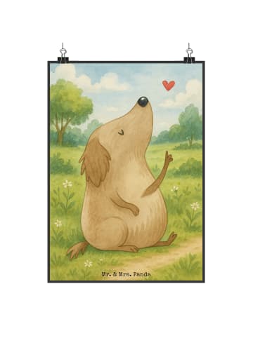 Mr. & Mrs. Panda Poster Hund Liebe Design ohne Spruch in Weiß