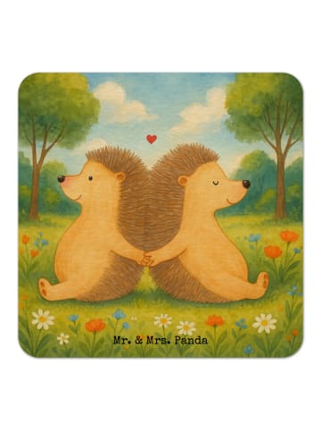 Mr. & Mrs. Panda Flaschenuntersetzer Igel händchenhaltend Design... in Weiß