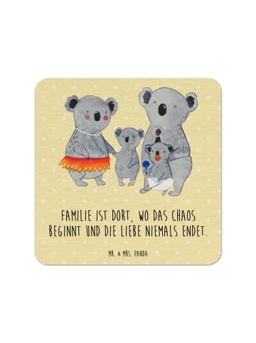 Mr. & Mrs. Panda Souvenir Koala Familie mit Spruch in Gelb Pastell