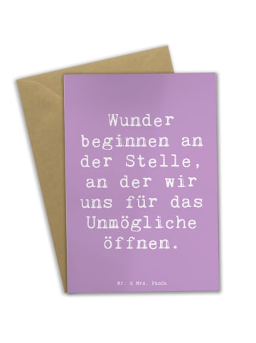 Mr. & Mrs. Panda Babykarte Spruch Wunder beginnen mit Spruch in Lavendeltraum