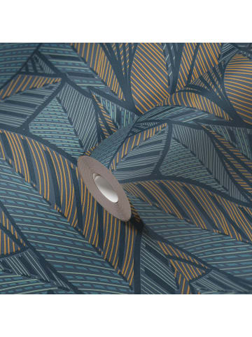 A.S. Création Tapete French Affair Palm leaf Blau