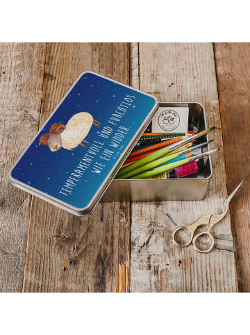 Mr. & Mrs. Panda Teedose Metall Sternzeichen Widder mit Spruch in Sternenhimmel Blau