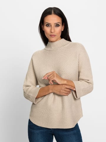 Heine Stehkragenpullover in beige-meliert