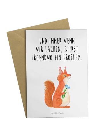 Mr. & Mrs. Panda valentinstagskarte Eichhörnchen Blume mit Spruch in Weiß